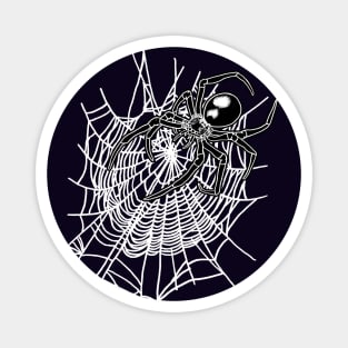 Black Widow Spider on Spiderweb Magnet